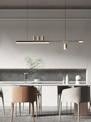Minimalist restaurant chandelier modern minimalist bar table spotlight designer creative one-word strip lamps 1