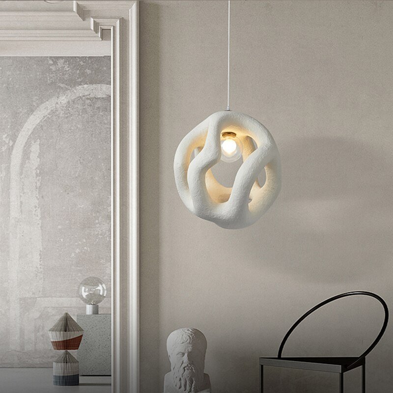 Wabi Sabi Creative Resin Led Pendant Lamp for Kitchen Dinning Room Bar Modern Design Aesthetic Room Decorator Lighting Appliance 4