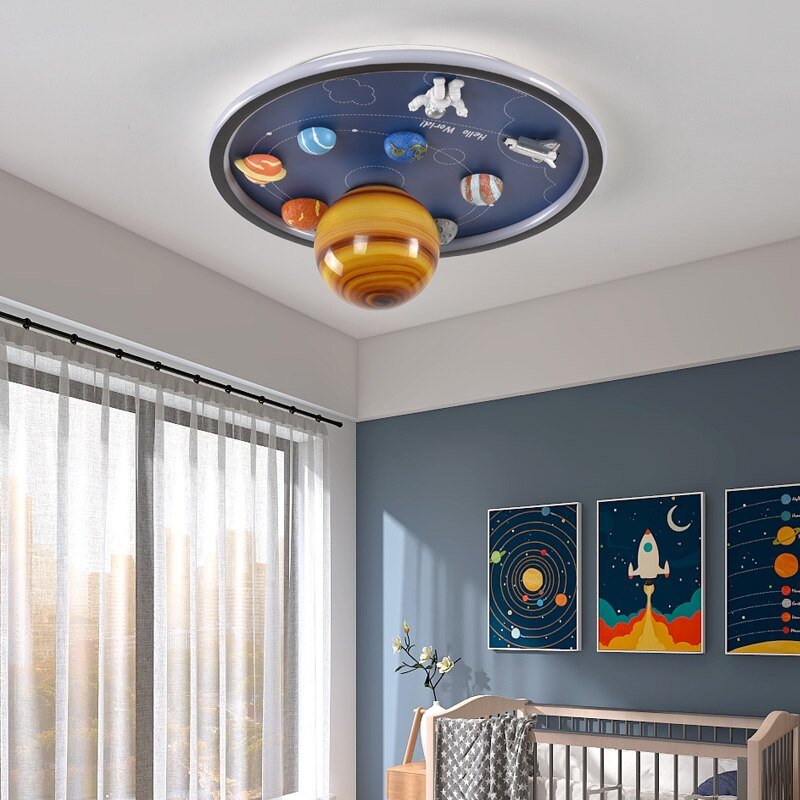 Astronaut Space Planet ceiling lamp Creative Cartoon Children's Room Fashion Boys Bedroom Lights LED Ceiling Lights 4
