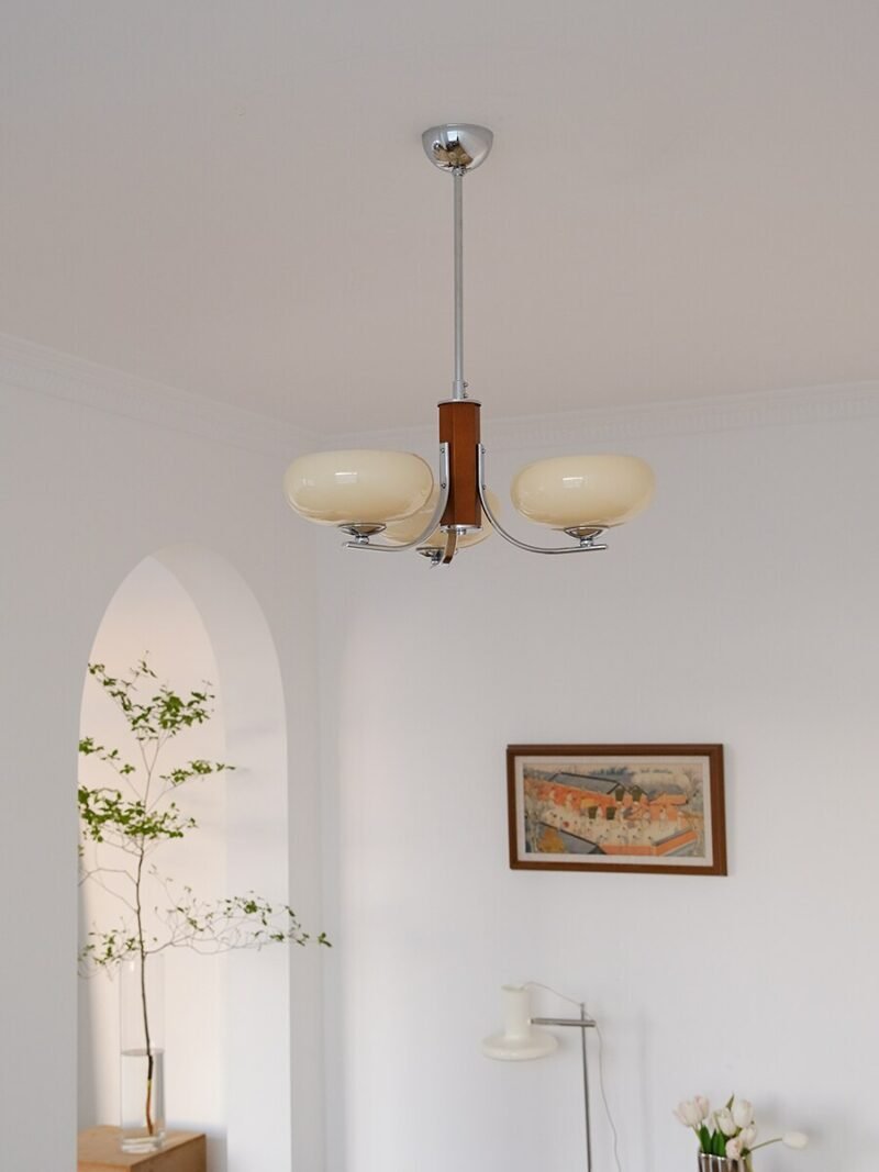 Medieval Nordic solid wood bedroom dining room chandelier French retro log room living room lamp 2