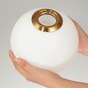 Round ball glass pendant lampshade high temperature explosion proof non-deformable milky glass ball desk lampshade 1
