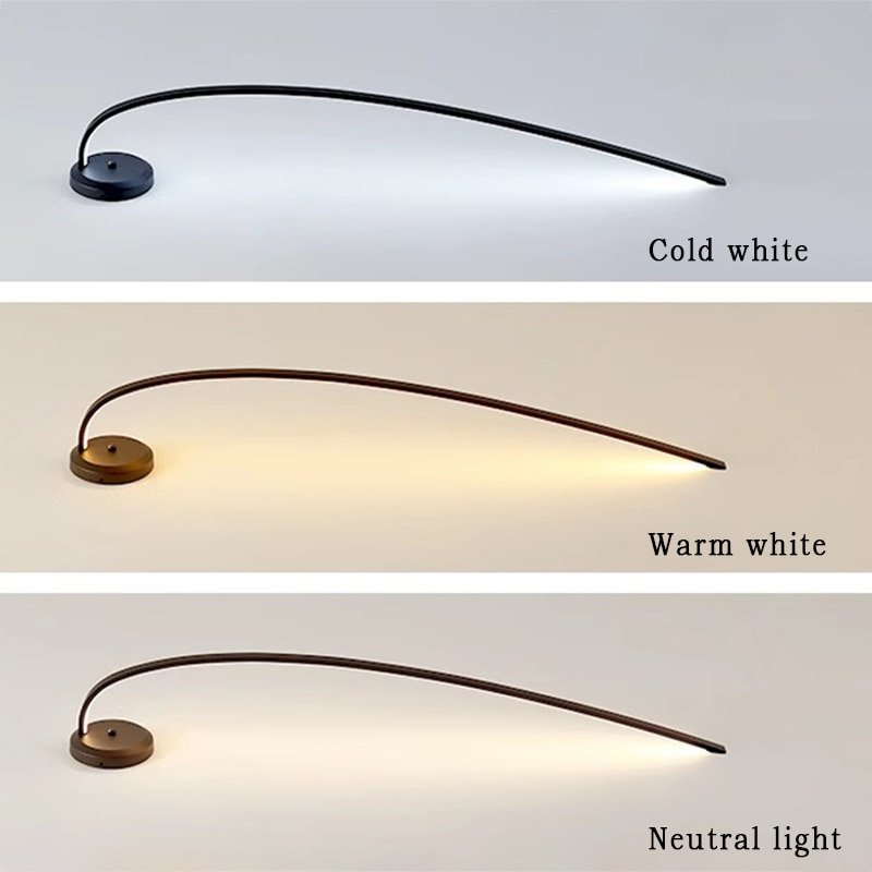 Nordic Wall Lights Fixture Living Room Bedroom  LED Wall Sconce Lighting Indoor Background Black White Curved surface Wall Lamps 2