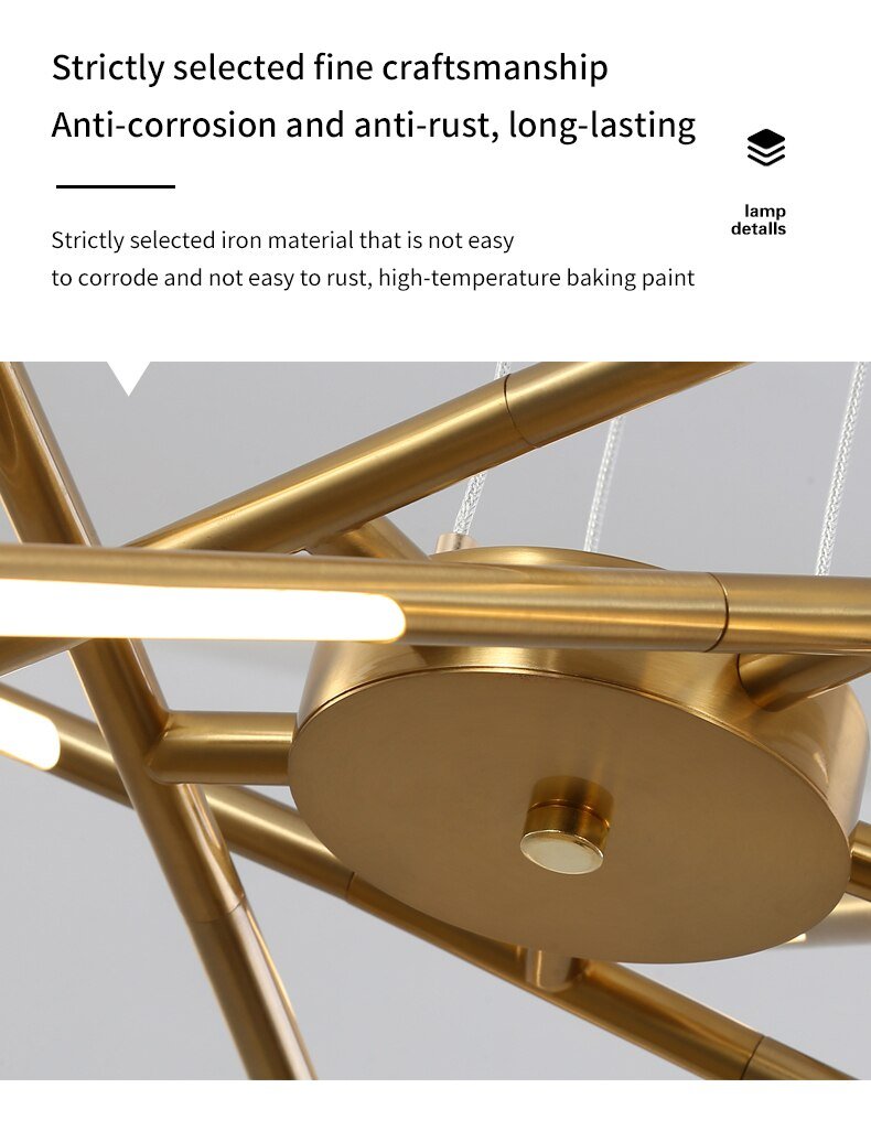 Modern Pendent Lamp For Living Room Dining Tables Kitchen Gold Bedroom Loft Ceiling Lighting Led Chandelier 2023 Smart Home 5