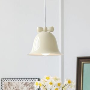 Bowknot Wind Chime Pendant Lamp Bedroom Bedside Decorative Lamp Simple Cream Style Restaurant pendant light 1