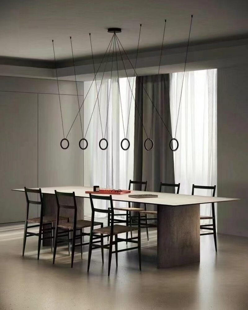 Italian Designer Metal Circular Ring Lamp Restaurant Bar Studio Creative Personality Sense Of Atmosphere Pendant Lamp 2