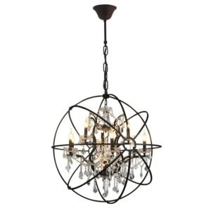 Vintage Crystal Chandelier  Church living room light  Mid century Rustic Candle Chandeliers globe birdcage LED lighting 1
