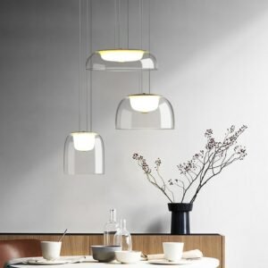 Nordic restaurant glass pendant lamp simple creative designer table bar cafe art pendant light 1