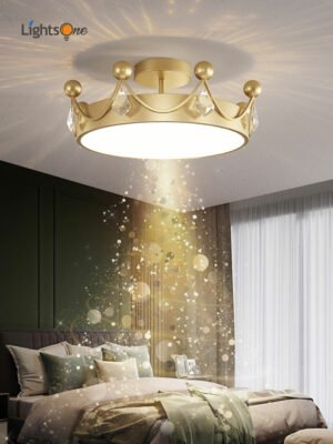 Master bedroom room children's ceiling lamp Nordic postmodern minimalist crystal crown ceiling light 1