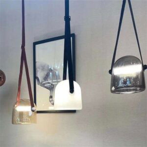 Nordic Multiple styles Belt Glass Pendant light Restaurant Chandelier Single Head Modern Creative Cafe Clothing Shop Art Lamps 1