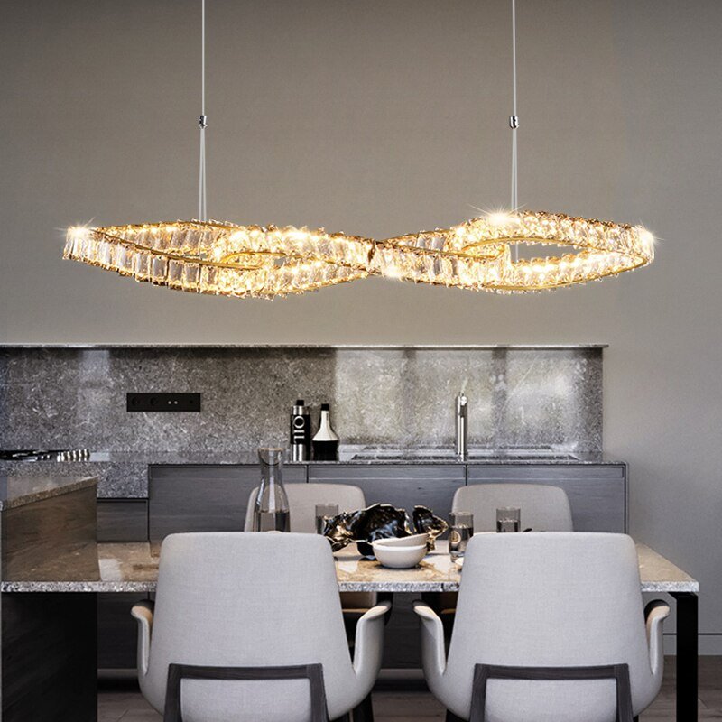 Nordic Shaped Lamp Light Luxury Restaurant Chandelier Post-Modern Crystal Chandelier Creative Bar Table Dining Room Chandelier 2