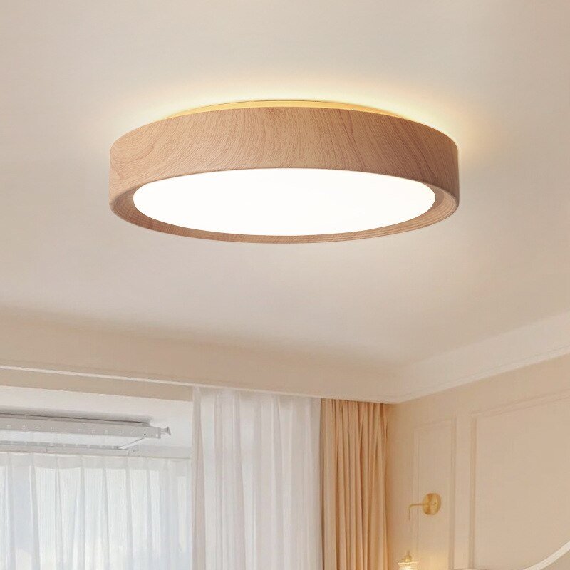 LED Ceiling Light Modern Simple Wood Round  Ceiling Lamp For Bedroom Living Room Aisle Lighting Fixture Indoor Ceiling Luminary 4