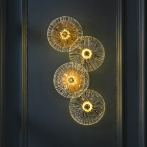Modern Round Sunflower crystal Wall Lamp Glass Free Combination For Living Room Tv Background Bedroom Led Sconces 1