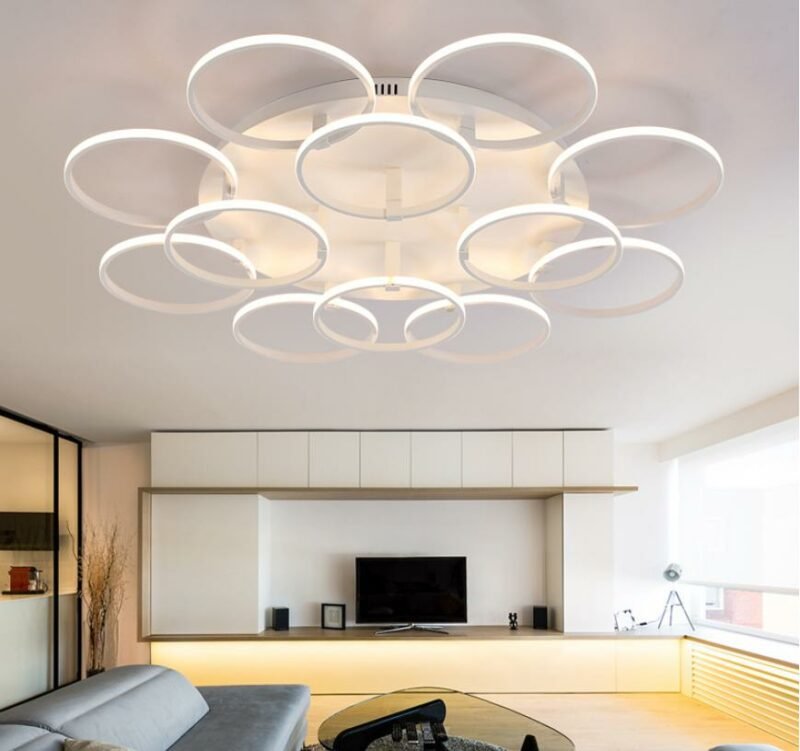 New  creative round led Ceiling Light For  living room  lamps with remote control Adjustable brightness  For   Bedroom Dining 4