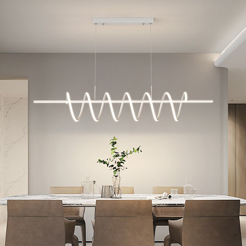 Modern Chandeliers Home Spiral Pendant Light Villa Living Dining Room LED Ceiling Chandelier Indoor Lighting Decor Fixture Lamps 4