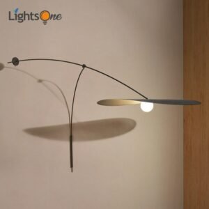 Long arm fishing bedroom wall light retro study background wall light designer industrial wind rocker wall lamp 1