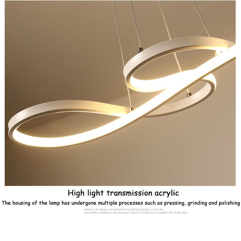 Nordic LED Pendant Light Fixtures dining room Living Room Kitchen black Music shape hanging Lamp home decor indoor lighting 220 6