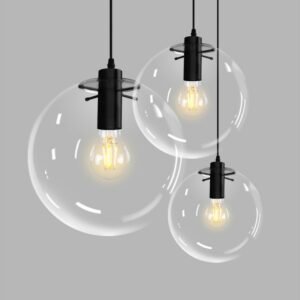 Modern Clear Glass Ball Pendant Lamp Minimalism Single-head Handing Lighting Decorations for room Bar Suspension E27 LED 1