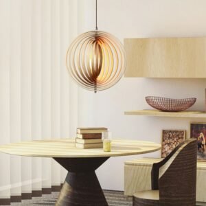 Nordic Wood Pendant Lamp For Restaurant Home  Dining Room Hanging Light 40/50/60cm Ceiling Chandeliers Decor Lighting Fixtures 1
