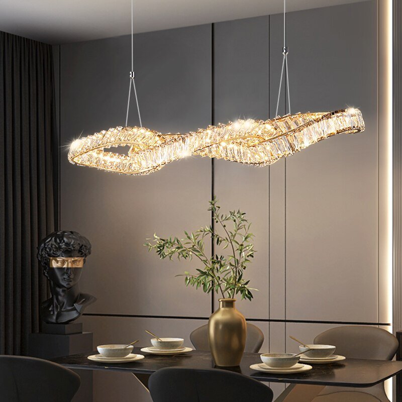 Nordic Shaped Lamp Light Luxury Restaurant Chandelier Post-Modern Crystal Chandelier Creative Bar Table Dining Room Chandelier 3