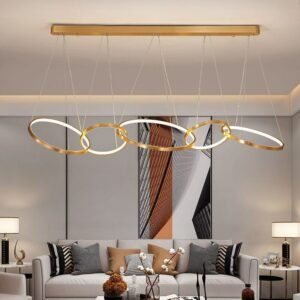 Nordic Light Luxury Restaurant Pendant Lamp Circle Combination Pendant Lamp Designer Ring To Ring Customization Villa Pendant 1