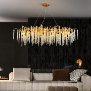 Modern Luxury Crystal Chandeliers Long Snowflake Chandelier Crystals Hanging Ceiling Pendant Lamp For Living Hotel Hall 1