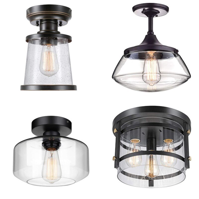 ceiling lights  industry loft glass ceiling lamp Simplicity Cloakroom balcony hallway lamp Porch light 3