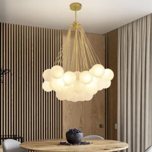 Glass bubble Chandeliers Nordic Frosted glass ball lamp Children's Room Modern Hanging Lamps Gold Black suspension chandelier 1