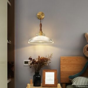 Japanese retro Glass Wall Lamp Modern Transparent Wall Sconce Lighting Nordic Wall Lights Clear Lampshade Retro For Bedroom 1