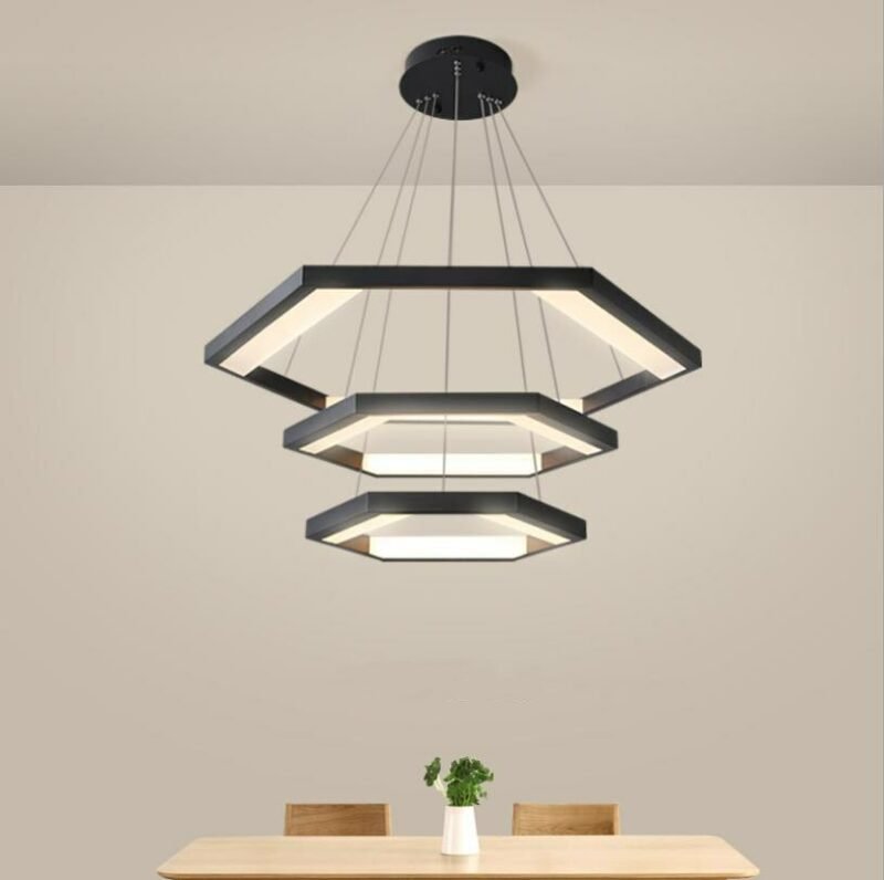 Led restaurant chandelier  For Living room Dining Room Kitchen Room Polygon Shape Chandelier Lighting Fixtures Indoor lighting 1