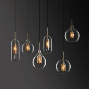 Modern hanging LED loft Glass Pendant Light industrial decor Lights Fixtures E14 for Bedroom Kitchen Restaurant Lamp 1
