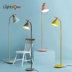 Nordic modern minimalist creative floor light bedroom floor light study color macarons floor lamp 1