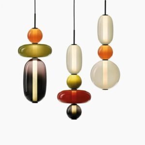 Nordic colorful Glass Pendant Lamps Bedside Bar Cafe lamps hanging Candy dining table room furniture Home Decor indoor lighting 1