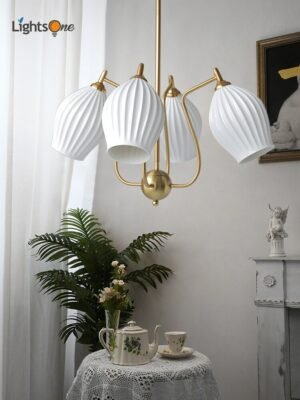 French living room chandelier simple Italian art ceramic aesthetic dining room master bedroom lamp 1