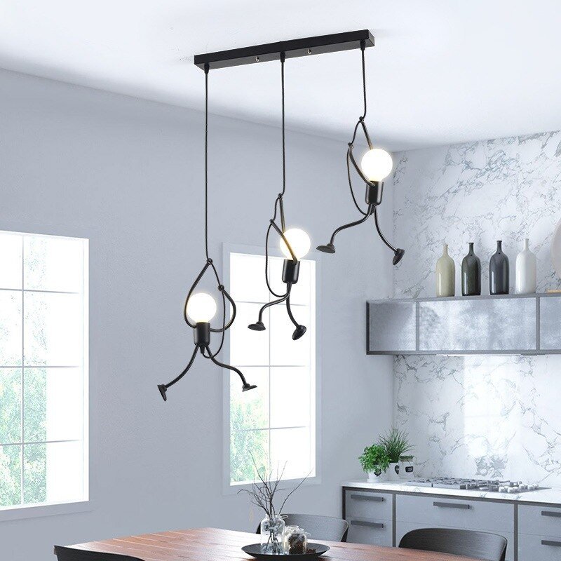 Vintage Creative Iron Pendant Lamp for Living Room Bedroom Kitchen Bar Europe Home Decoratives Lighting Appliance Chandelier 4