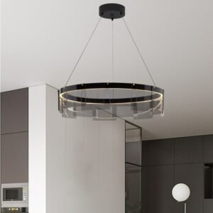 Modern designer chandelier luxury glass LED light minimalist Stratos LED Chandelier for dining room suspension luminaire 1
