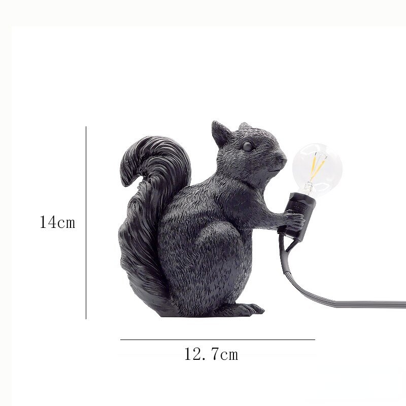 Creative Squirrel Night Lights Nordic Designer Cute Animal Table Lamp for Children Bedroom Bedside Bar Decor Lighting Appliance 6