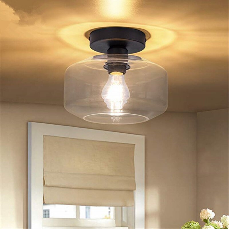 ceiling lights  industry loft glass ceiling lamp Simplicity Cloakroom balcony hallway lamp Porch light 6