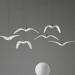 Nordic bar counter seagull chandelier modern minimalist personality creative restaurant bedroom bedside bird lamp 1