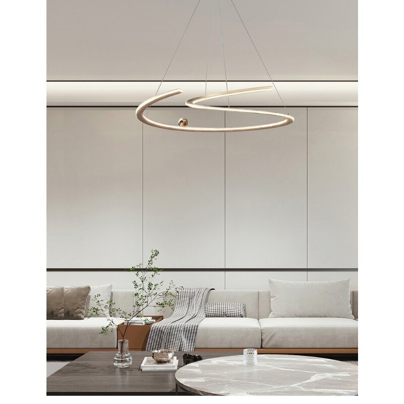 Italian Style Minimalist Pendant Light Irregular Line Living Room Designer Acrylic Lamp Chandelier Bedroom Luminaire Suspension 2
