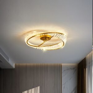 Italian-style light luxury crystal ceiling lamp post-modern minimalist round living room lamp atmospheric bedroom ceiling light 1