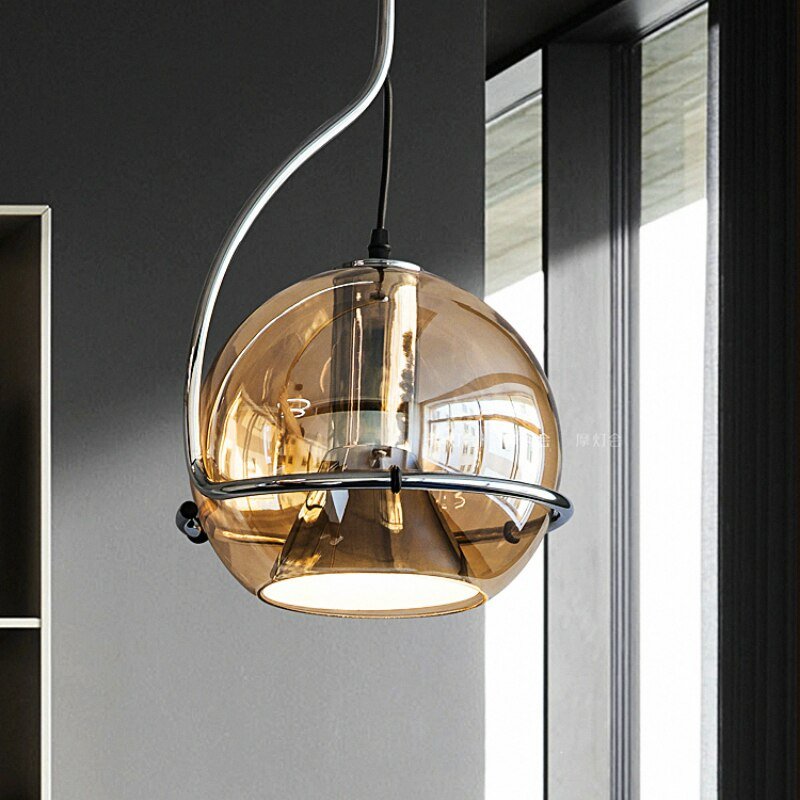 Retro Nordic Designer Ball Pendant Light Home Deco Living Room Light Luxury Creative Nostalgic Study Bedroom Hanglamp Fixtures 3