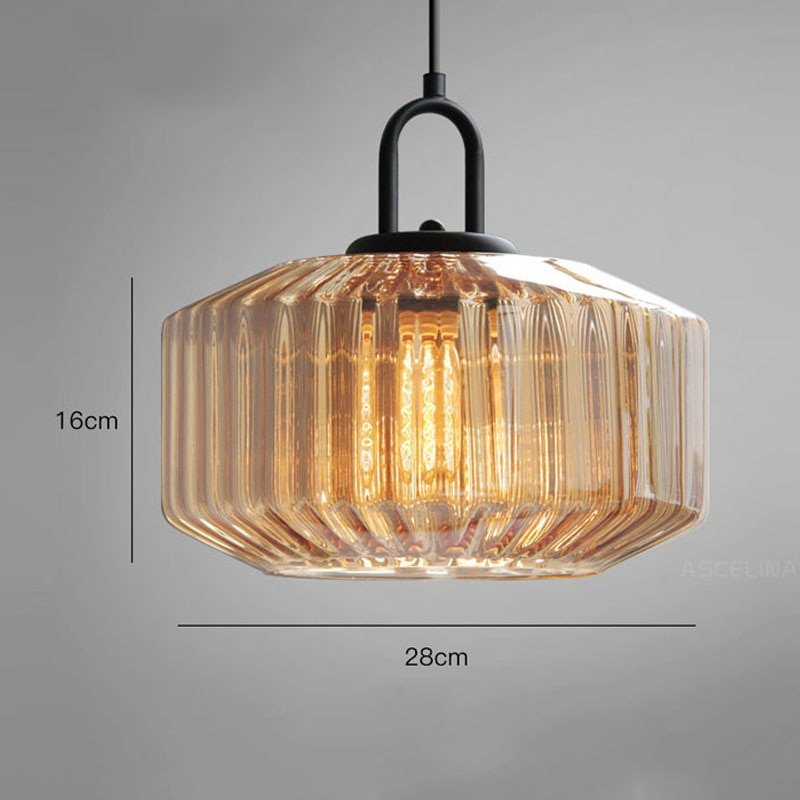 Retro Colour Glass Pendant Light Nordic loft hanging Indoor decor Lights LED Fixtures E27/E26 for Bedroom Restaurant Lamp 4