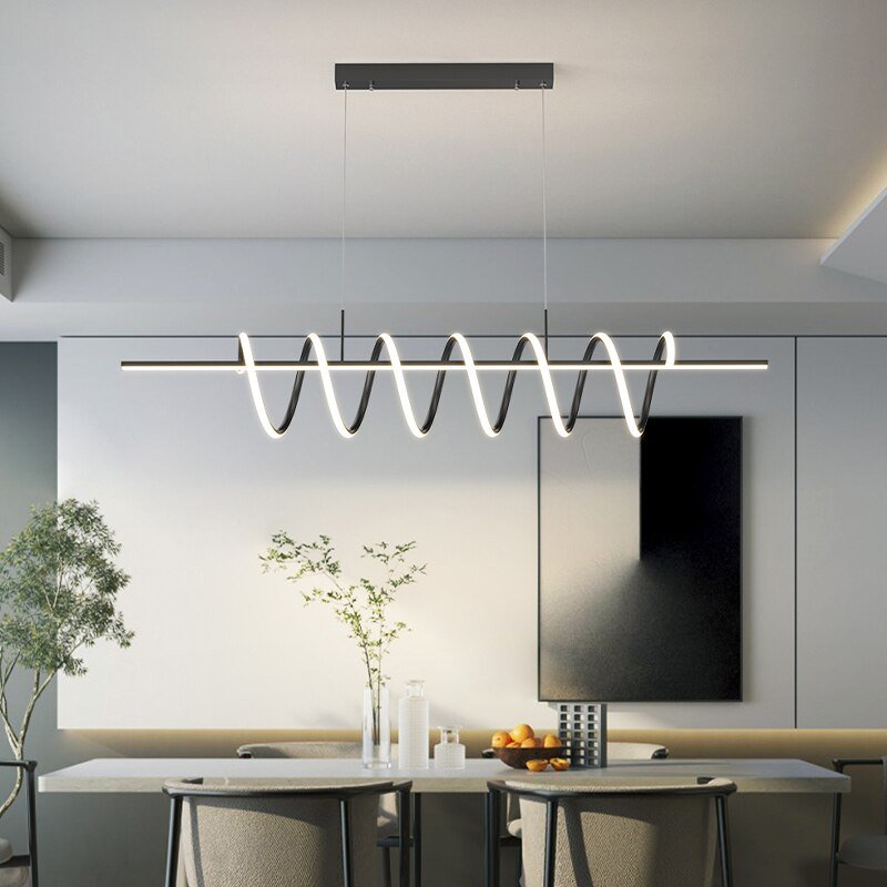 Modern Chandeliers Home Spiral Pendant Light Villa Living Dining Room LED Ceiling Chandelier Indoor Lighting Decor Fixture Lamps 1
