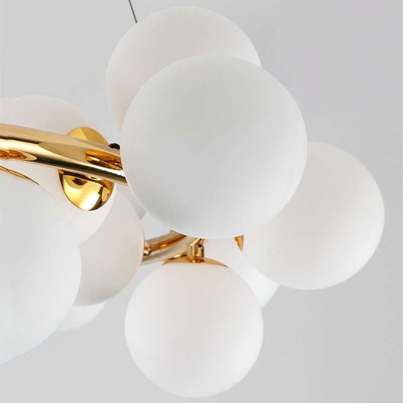 Magic Bean Hanging Chandelier Nordic Multi-head Glass Ball LED Decoration Lights Bedroom Living Room Gold Decor Lamp Fixtures 3