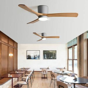 New Simple Living Room Wood Blades Led Ceiling Fan With Light Support Remote Controller Decor Kitchen Dining Table Fan Lamp 1