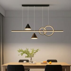 Indoor Lighting Decoration Remote Dimmable Led Chandelier Long Table Office Dining Room Living Room, Minimalist Chandelier 1