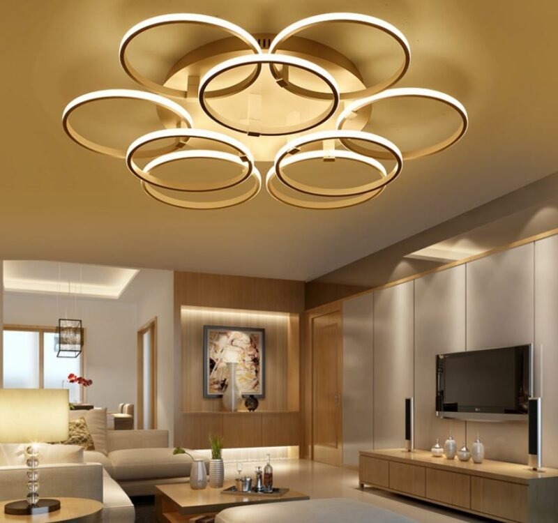New  creative round led Ceiling Light For  living room  lamps with remote control Adjustable brightness  For   Bedroom Dining 1