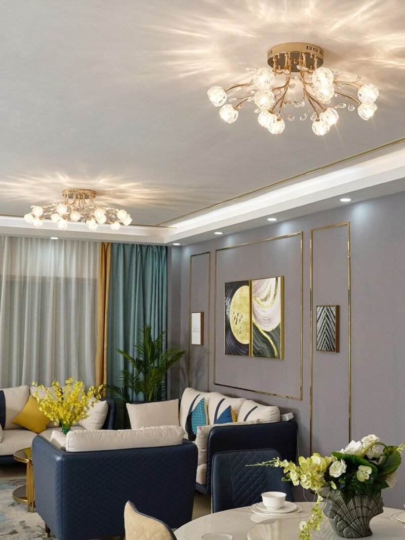 Light luxury dining room living room ceiling lamp simple bedroom crystal ceiling light 5