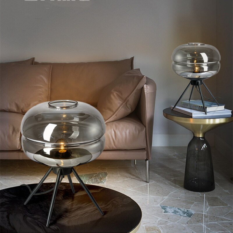 Nordic Japanese Style Vintage Table Lamp Modern Design Glass Tripod Desk Light for Living Room Bedroom Study Bedside Home Decor 4