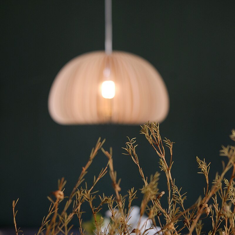 Nordic Designer Wood Pendant Lamp for Kitchen Bedroom Living Room Aesthetic Room Decorator Apple Lighting Appliance Luminaria 3